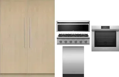 6 Piece Package Includes Refrigerator, Freezer, Cooktop, Wall Oven, Hood And Dishwasher